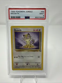 1999 Pokemon Jungle Meowth Promos Card #56/64 PSA 9 - Image 1