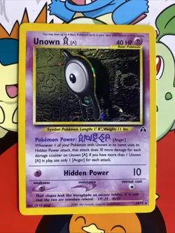 Pokemon - Unown A Holo - 14/75 - Neo Discovery - Rare Card NM- ( Swirl ) - Image 1