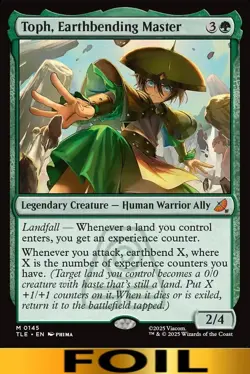 1x - Toph, Earthbending Master - FOIL #145 - Avatar: Eternal - NM MTG - Image 1