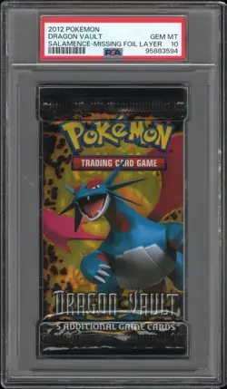 2012 POKEMON Dragon Vault PACK Salamence Missing Foil layr PSA 10 Gem 3594 POP 1 - Image 1