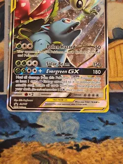 Pokemon TCG Celebi & Venusaur GX SM167 Sun & Moon Promo Tag Team Has Crease - Image 3