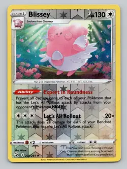 Reverse Holo Blissey #203/264 Rare SWSH08: Fusion Strike Pokemon - Image 1