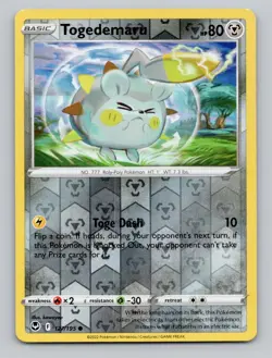 Reverse Holo Togedemaru #127/195 Common SWSH12: Silver Tempest Pokemon - Image 1