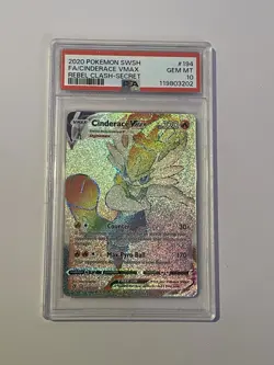 Pokemon Cinderace VMAX Rebel Clash Secret Rare Full Art 194/192 PSA 10 Gem Mint - Image 1
