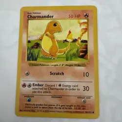 1999 Pokemon TCG Charmander Base Set 46/102 Shadowless Rare - Vintage Wotc LP - Image 1