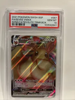 Pokemon TCG Eevee VMAX Sword & Shield SWSH087 Holo Promo PSA 10 Gem Mint - Image 1
