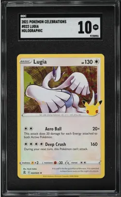 2021 Pokemon SWSH Celebrations Holo Lugia #22 SGC 10 GEM MINT - Image 1