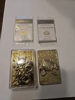 2 Pokemon 23k Gold Trading Cards And Cert Random Lot - Image 1