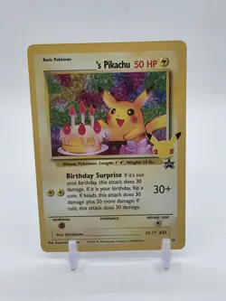 Pokemon Pikachu Card Celebration Happy Birthday Black Star Promo - Image 1