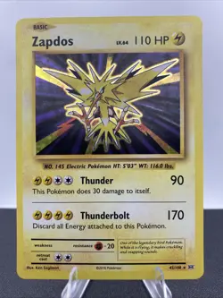 Pokemon TCG Zapdos Holo Rare Card 42/108 NM Condition XY: Evolutions - Image 1