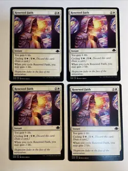 4x Mtg Dominaria Remastered Renewed Faith NM/M Magic The Gathering - Image 1