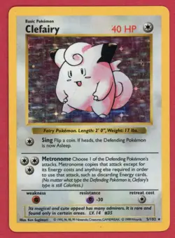 Clefairy 5/102 - Base Set - Shadowless - Holo - Pokemon Card - HP - Image 1