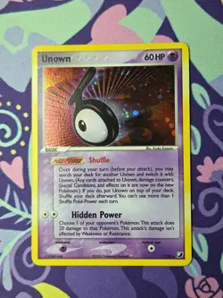 Pokemon TCG EX Unseen Forces Unown (T) T/28 Holo With Swirl Near Mint - Image 1