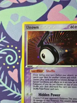 Pokemon TCG EX Unseen Forces Unown (T) T/28 Holo With Swirl Near Mint - Image 2