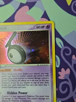 Pokemon TCG EX Unseen Forces Unown (T) T/28 Holo With Swirl Near Mint - Image 3