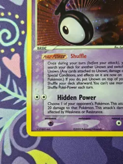 Pokemon TCG EX Unseen Forces Unown (T) T/28 Holo With Swirl Near Mint - Image 5