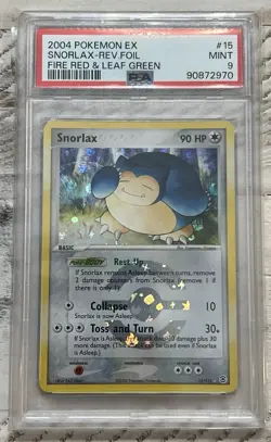 2004 Pokemon EX #15 Snorlax - Rev. Foil Fire Red & Leaf Green Psa 9 - Image 1