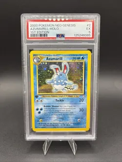 2000 Pokemon TCG Neo Genesis 1st Ed Azumarill Holo #2 PSA 5 EX - Image 1