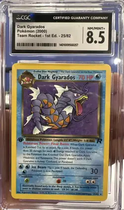 Pokemon Dark Gyarados 2000 Team Rocket 1st First Edition #25 Non-Holo CGC 8.5 - Image 1