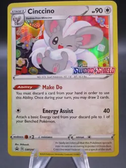 Pokemon TCG Sword & Shield Cinccino (SWSH009) Stamped Promo - Legendsonmain - Image 1