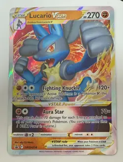 POKEMON TCG LUCARIO V STAR SWSH214 BLACK STAR PROMO MINT PACK TO SLEEVE - Image 1