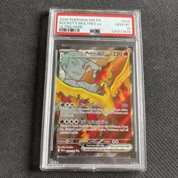 Pokemon TCG Team Rocket's Moltres EX 208/182 Destined Rivals UR Full Art PSA 10 - Image 1