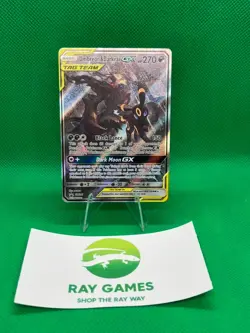 Pokemon Umbreon & Darkrai GX SM241 Black Star Promo Holo Tag Team Full Art LP - Image 1