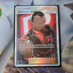 Pokemon TCG Hidden Fates Giovanni's Exile 67/68 Full Art Ultra Rare NM - Image 1