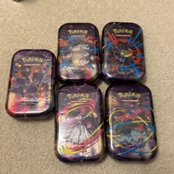 5x Pokemon - Mega Evolution - Complete Art Mini Tin Set Brand New Factory Sealed - Image 1