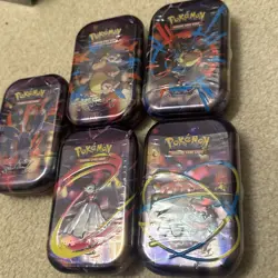 5x Pokemon - Mega Evolution - Complete Art Mini Tin Set Brand New Factory Sealed - Image 3