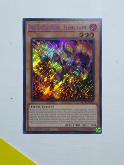 Yugioh! Red Lotus King, Flame Crime - BLTR-EN028 - Secret - 1st Ed Pack Fresh - Image 1