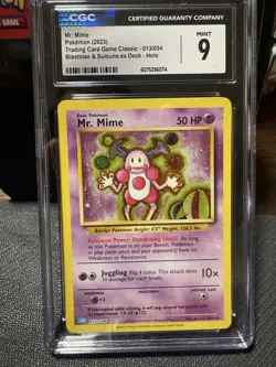Pokemon TCG Mr. Mime Classic Holo Trading Card 13/34 CGC 9 - Image 1