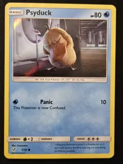 Psyduck 7/18 Detective Pikachu Holo Common Pokemon Trading Card Game 2019 NM - Image 1