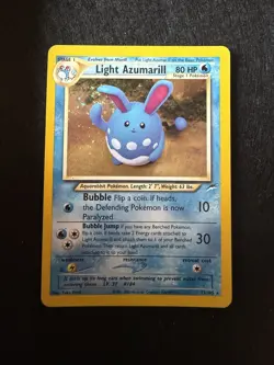 Light Azumarill 13/105 Neo Destiny Holo Pokemon Card MP - Image 1
