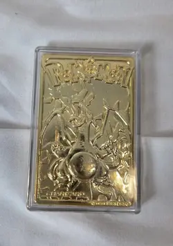 23K Gold Plated CHARIZARD Trading Card 1999 Burger King Pokemon Ball Blue COA SP - Image 4