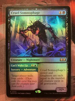 MTG Cruel Somnophage FOIL Wilds of Eldraine WOE 0222 Rare NM - Image 1