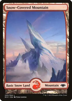 20x Snow-Covered Mountain #253 - MH1 Modern Horizons - MTG Magic FULL ART Land - Image 1