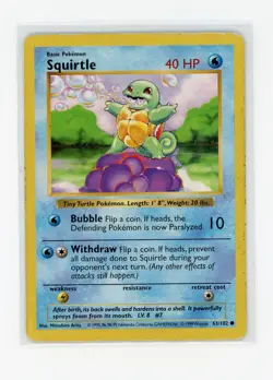 Pokemon TCG - Squirtle 63/102 - Base Set - Shadowless - Image 1