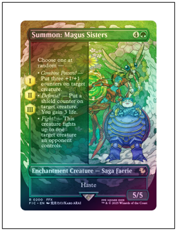 1x Summon: Magus Sisters, Foil, Borderless Art, Final Fantasy, MTG NM - Image 1