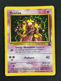 Mewtwo 14 BLACK STAR PROMO Pokemon Card WOTC League Promo - Image 1