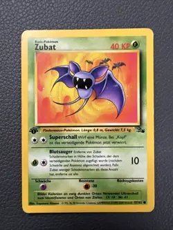 Pokemon Karte • Zubat 57/62 Fossil Set • Deutsch Pokemon Vintage 1st Edition - Image 1