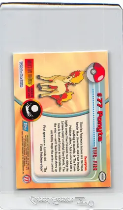 Ponyta #77 - SILVER HOLO - BLUE LOGO - SERIES 2 - TOPPS Pokemon CARD - NM/LP - Image 2