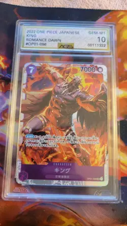 One Piece Card Romance Dawn king OP01-096 SR Parallel Japanese AGS 10 - Image 1