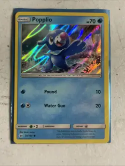 Popplio - 39/149 - Sun & Moon Base Set Holo - Pokemon Card - - Image 1