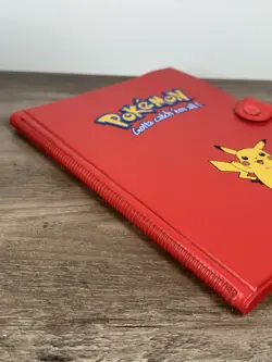 Vintage 1999 Authentic Red Pikachu Pokemon 4-Pocket Card Binder Book Album - Image 2