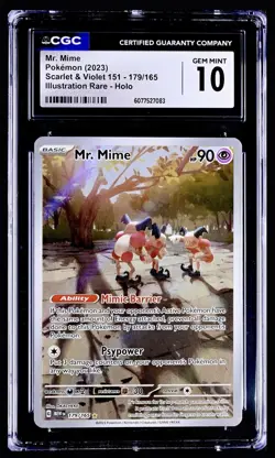CGC 10 Mr. Mime 179/165 Illustration Rare Scarlet & Violet 151 Pokemon Card - Image 1