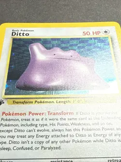 Pokemon TCG Ditto Fossil Holo Rare Card 3/62 First Edition LO - Image 3