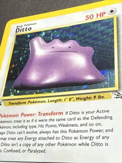 Pokemon TCG Ditto Fossil Holo Rare Card 3/62 First Edition LO - Image 4
