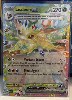Pokemon Prismatic Evolutions TCG Holo Holographic Card - Leafeon EX (006/131) - Image 1