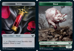 1x Blood Token // Boar Token - Foil - Innistrad: Crimson Vow - Near Mint, Englis - Image 1